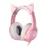 Auriculares Onikuma K9 rosa RGB gaming