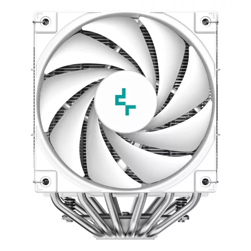 Disipador de aire DeepCool AK620 Digital SE White — dos ventiladores de 120 mm, 6 heatpipes, PWM, soporte LGA-1700, pantalla integrada