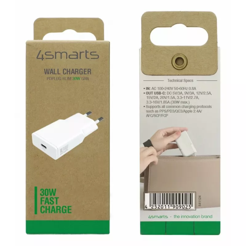 Cargador de interior 4smarts 541124 Smartphone Blanco AC carga rápida