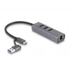 Estación de acoplamiento y replicador de puertos para portátil DeLOCK 64282 con cable USB 3.2 Gen 1 (3.1 Gen 1) Type-C gris (64282)