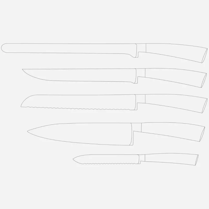Set de cuchillos de cocina Berkel ELEGANCE acero inoxidable 5 piezas