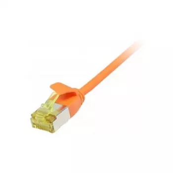 Cable de red RJ45, CAT6A 500 MHz, 0,15 m, naranja, U/FTP, Slimline redondo d=3,8 mm, TPE/LSZH (Superflex), AWG32, con cable Cat.7, Synergy 21 (S217360V3)