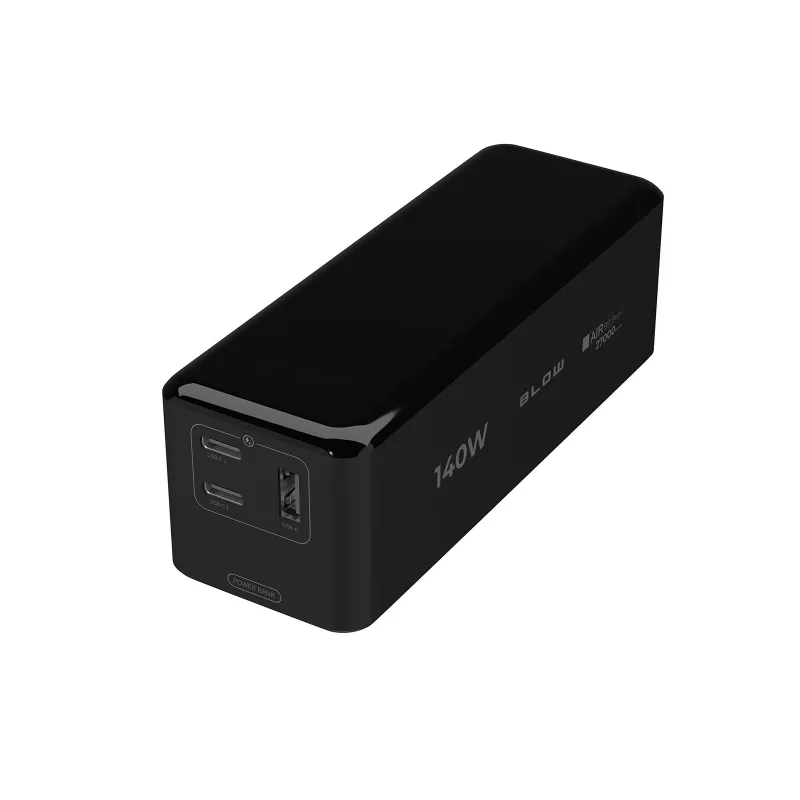 Batería externa BLOW AIR99.9 27000mAh PD 140W LCD — 2× USB‑C, 1× USB‑A, 27000 mAh, 140 W total