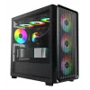 Montech X5M (B) caja de PC Micro Tower – Micro-ATX/Mini-ITX, 3x120mm frontal, 1x120mm trasero, compatible con fuentes ATX, 2x3,5 pulgadas + 4x2,5 pulgadas, negra