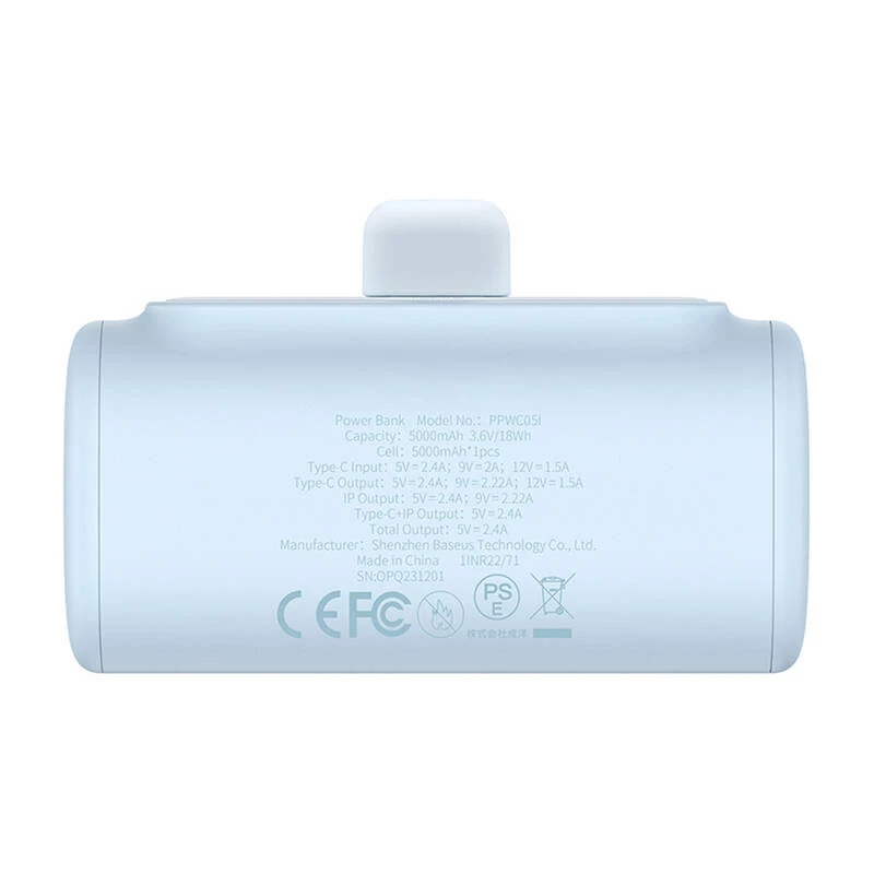 Cargador portátil Baseus Compact IP 5000mAh 20W (azul)