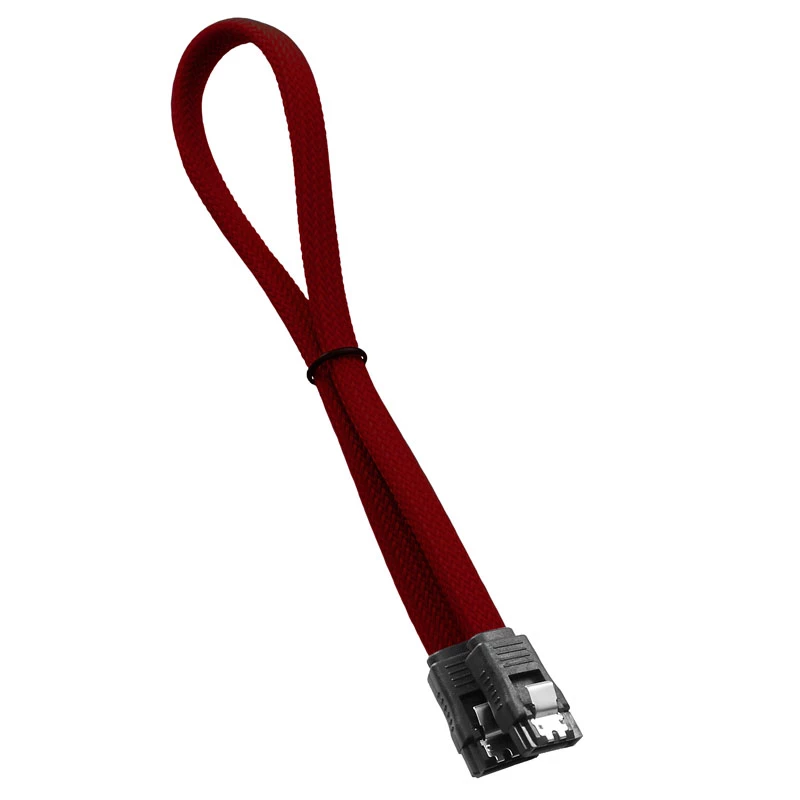 CableMod ModMesh - Cable SATA - Serial ATA 150/300/600 - SATA (H) a SATA (H) - 60cm - Blood Red (CM-CAB-SATA-N60KBR-R)