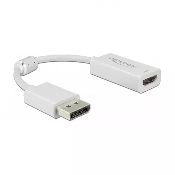 Adaptador de cable de vídeo DeLOCK 63936 DisplayPort a HDMI 0,1m Blanco