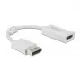 Adaptador de cable de vídeo DeLOCK 63936 DisplayPort a HDMI 0,1m Blanco
