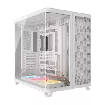 Caja PC Corsair AIR 5400 LX-R RGB iCUE LINK Torre Midi Blanca — ATX/EATX/Micro-ATX/Mini-ITX, cristal templado, 1×3,5