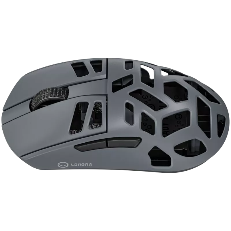 LORGAR MSE90W, ratón gaming inalámbrico Elite de aleación de magnesio, gris oscuro