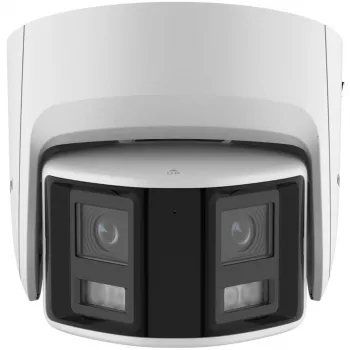 Cámara de vigilancia IP Hikvision DS-2CD2346G2P-ISU/SL 4MP turret, objetivo 2,8 mm, campo de visión 180°, IR 30 m, IP67, PoE/DC