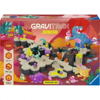 Pista de canicas Ravensburger GraviTrax Junior Starterset XXL Dino, construcción de recorridos para niños