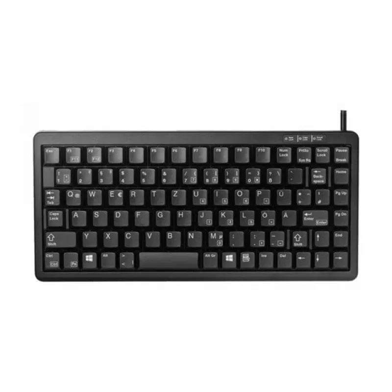 Teclado CHERRY Compact, combo (USB + PS/2), DE oficina USB + PS/2 QWERTY negro