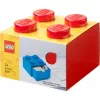 LEGO Cajón de escritorio 4, caja de almacenamiento Roja, con studs