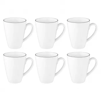 Set de 6 tazas con asa SELECT SELTMANN LIDO BLACK LINE – Tazas de cerámica, set de 6 piezas