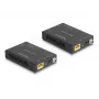 Set transmisor y receptor AV DELOCK 65955 — Extensor HDMI Cat6/Cat6a, hasta 3840×2160, con cable, alimentación Micro-USB-B