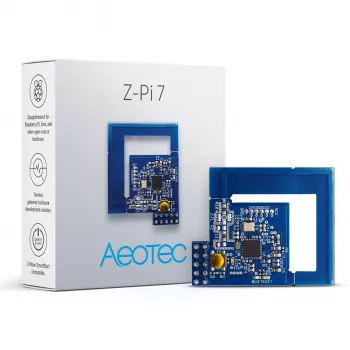 Interfaz USB Z-Wave Plus AEOTEC Z-Pi 7 (AEOEZWA025) — controlador Z-Wave para integración con Raspberry Pi