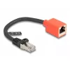 Cable de red DeLOCK adaptador de protección de dispositivo RJ45 Cat.6A S/FTP 20 cm negro rojo