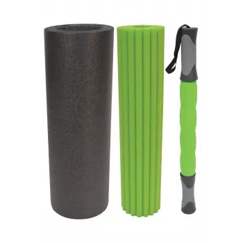 Schildkröt Fitness set de rodillo de masaje 3 en 1 Negro, espuma verde 1 ud.