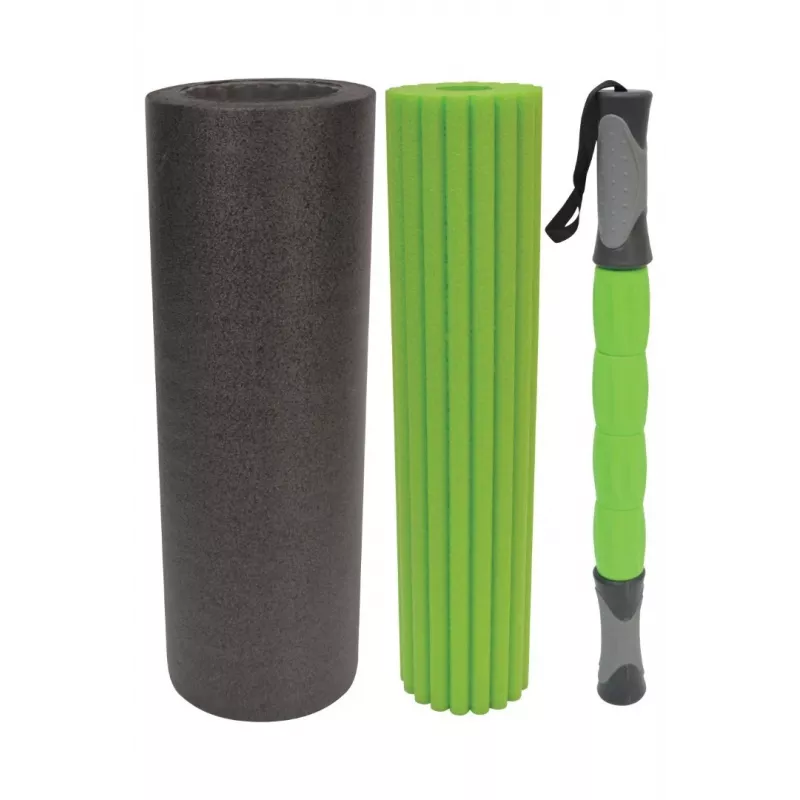 Schildkröt Fitness set de rodillo de masaje 3 en 1 Negro, espuma verde 1 ud.