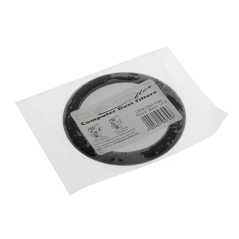 Filtro antipolvo DEMCiflex 80 mm, redondo - negro/negro