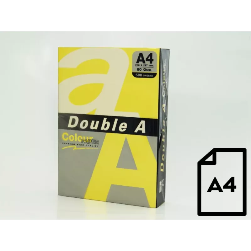 Papel de color Double A, 80g, A4, 500 hojas, limón