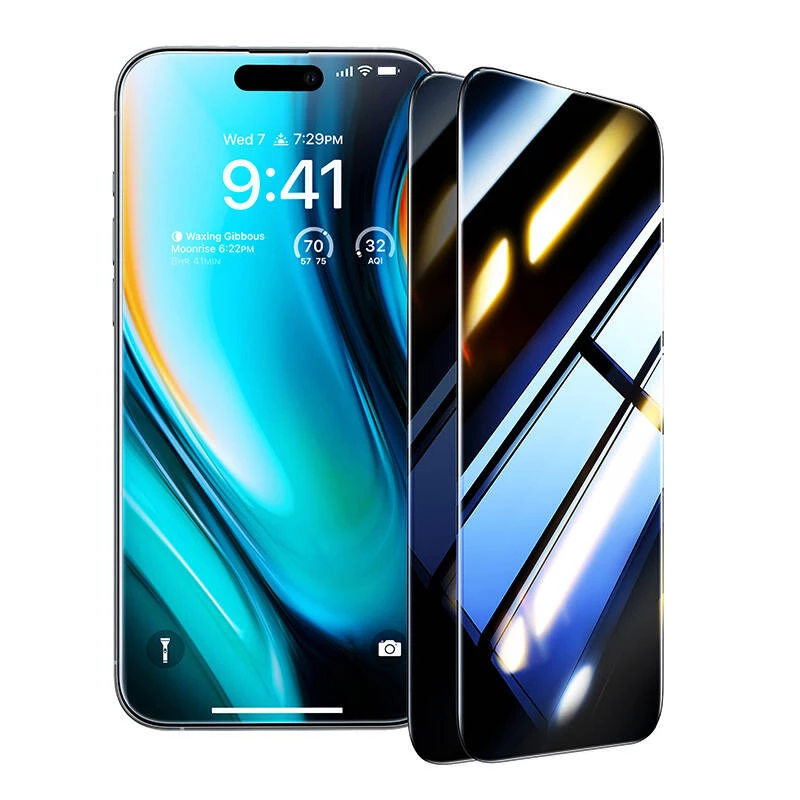 Protector de pantalla de cristal con filtro de privacidad Torras Install Master para iPhone 16 Plus (modelo X00FX1563)