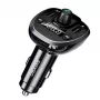 USAMS US-CC115 C21 Transmisor FM para coche con cargador USB doble, Bluetooth 5.0, 3,4 A, negro