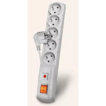 HSK DATA Acar F5 5 m alargador 5 tomas interior/exterior gris