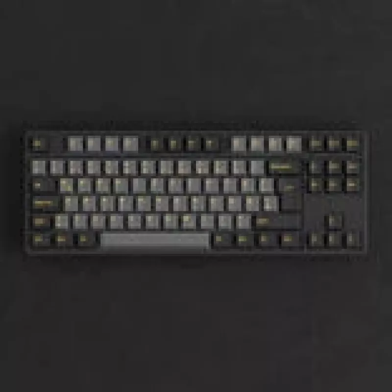 Teclado mecánico gaming AKKO Negro y Oro 5087S, interruptores Akko V3 Cream Yellow Pro, iluminación RGB