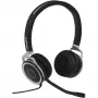 Auriculares duales de empresa con cable Plusonic 15.2P con conectores USB y 3,5 mm, modelo 6208-15.2P