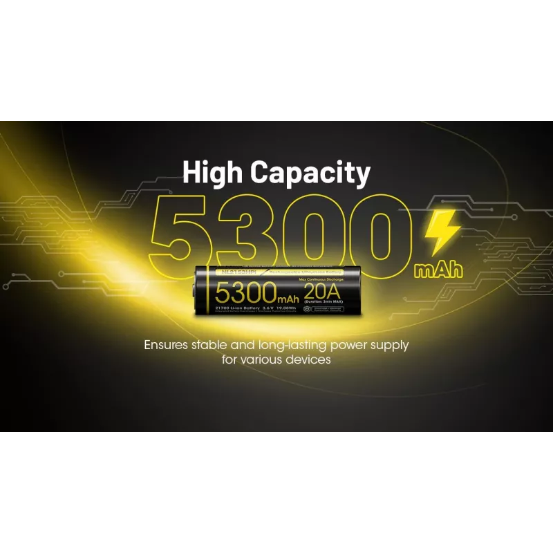 BATERÍA RECARG. LI-ION 3.6V/NL2153HPI(5300MAH) NITECORE