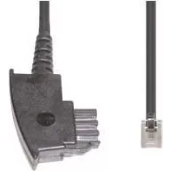 Cable de teléfono e+p T 36 6 m transparente negro