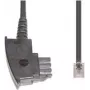 Cable de teléfono e+p T 36 6 m transparente negro