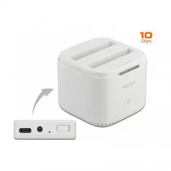 Estación de acoplamiento DeLOCK USB Type-C™ 3.2 para 2 x discos duros/SSD SATA de 2,5