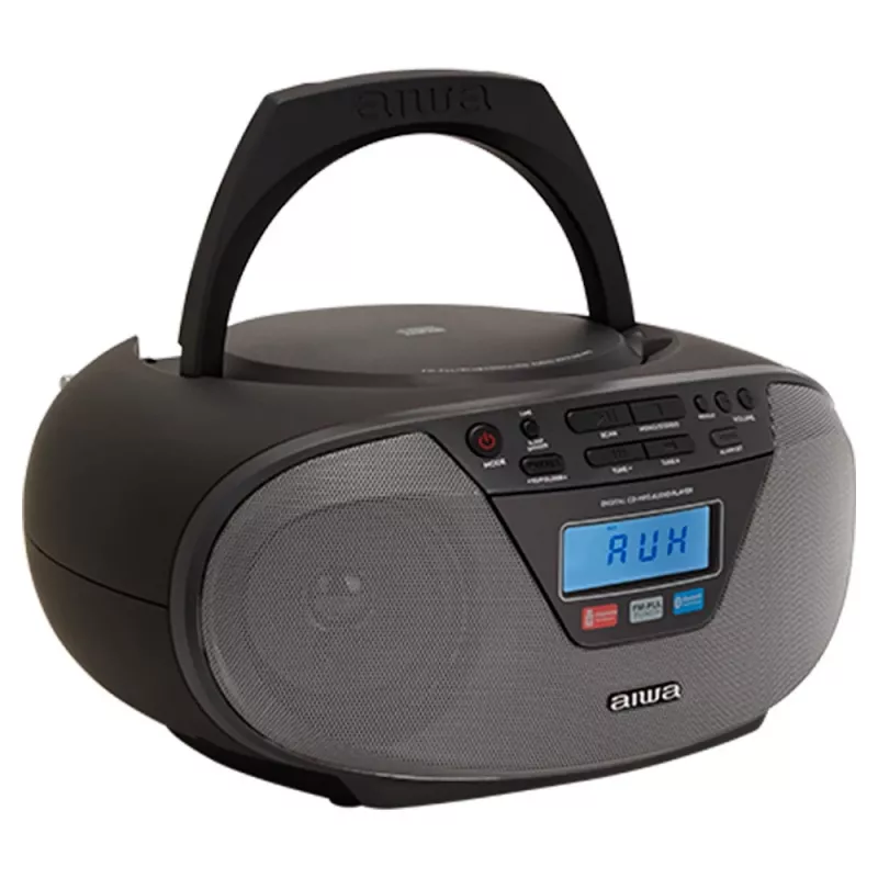 Microcadena de audio Aiwa BBTU-400BK, reproductor CD/MP3/FM-PLL/BT (Negro)