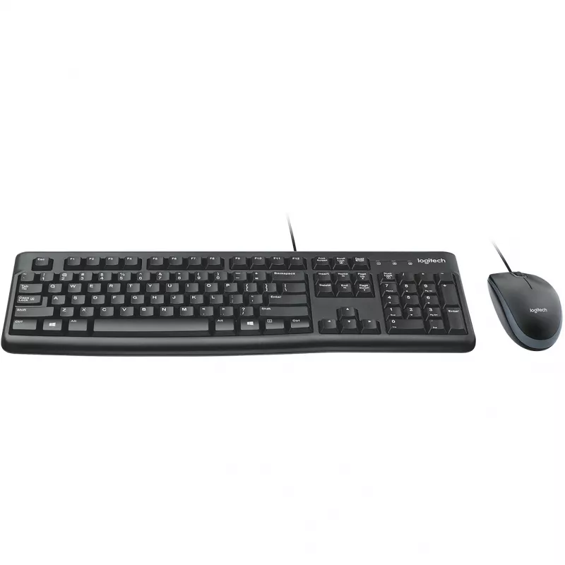 Teclado de sobremesa MK120, con cable, USB, QWERTZ, negro, ratón incluido