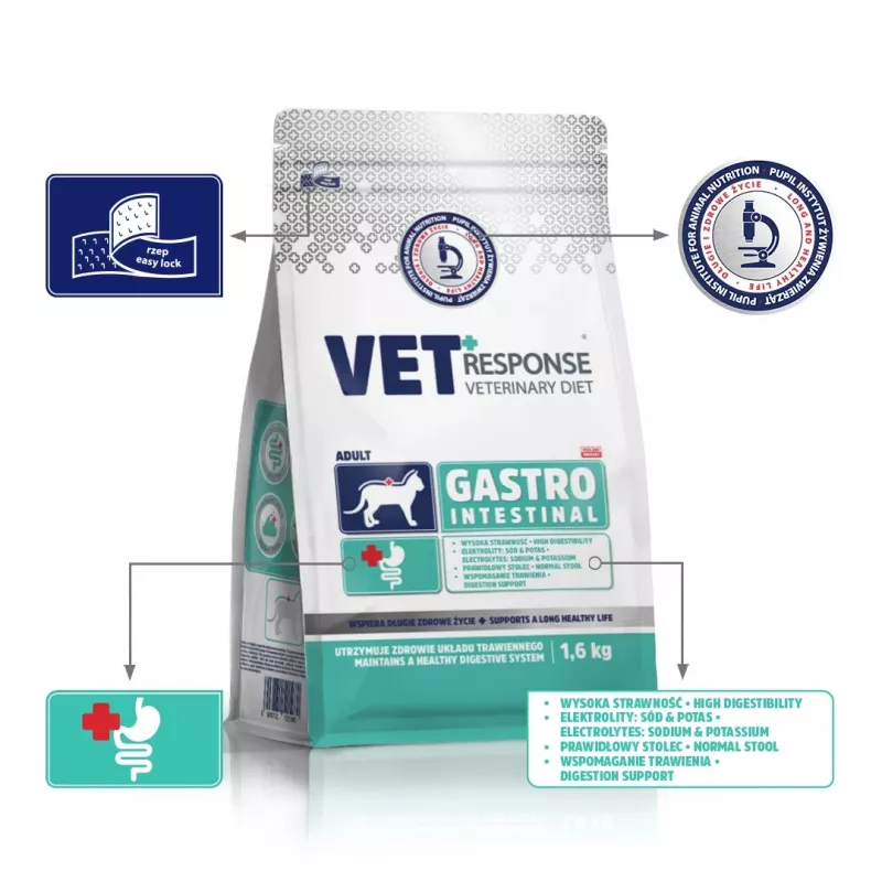 VET RESPONSE Gastrointestinal - Pienso seco para gatos - 1,6 kg
