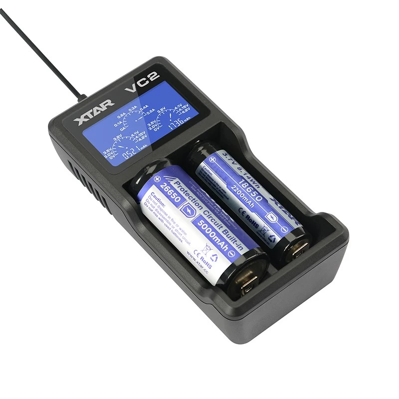 Cargador USB de pilas domésticas XTAR VC2
