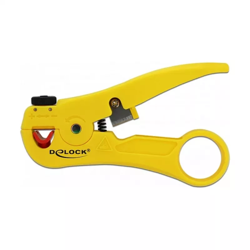 Pelacables DELOCK 86478 — capacidad de pelado 3,5–9 mm, longitud 111 mm, amarillo