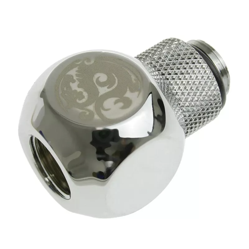 Adaptador en T Bitspower G1/4 inch macho a 2x G1/4 inch hembra - Giratorio, TII, Plata brillante