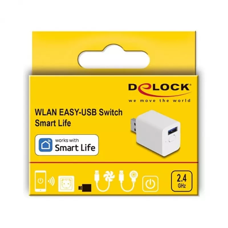Enchufe inteligente DELOCK 11832 — enchufe inteligente Wi-Fi de interior, 2 A, 2400 MHz, blanco