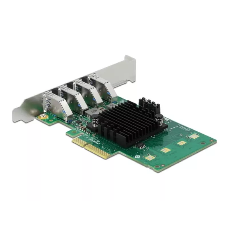 DeLOCK tarjeta PCI Express x4 a 4 x externo USB 3.0 Quad Channel - formato Low Profile