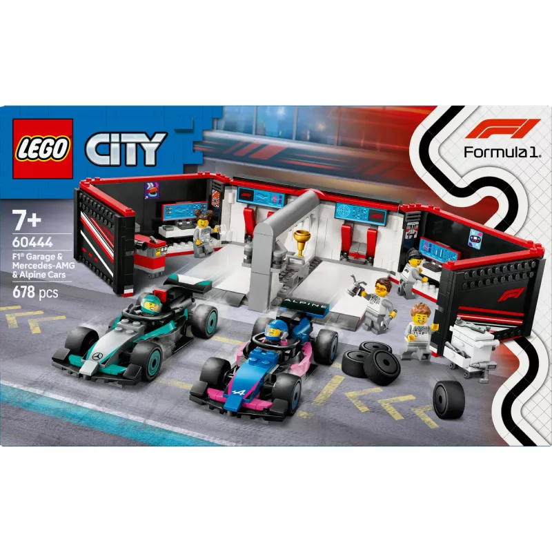 LEGO CITY 60444 Garaje F1 y coches Mercedes-AMG y Alpine