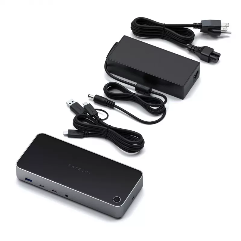 Dock con cable Satechi Triple 4K Display negro plateado 4K Ultra HD 60 Hz