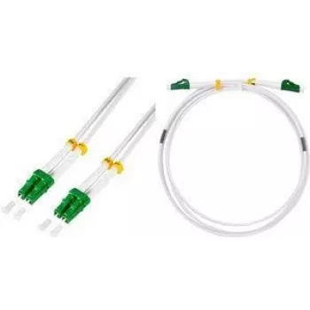 LogiLink Cable de conexión de fibra óptica con armadura de acero, 2x LC dúplex, 2,0 m OS2, cable blindado de fibra óptica para aplicaciones industriales, con - 1 unidad (FC0LC02)