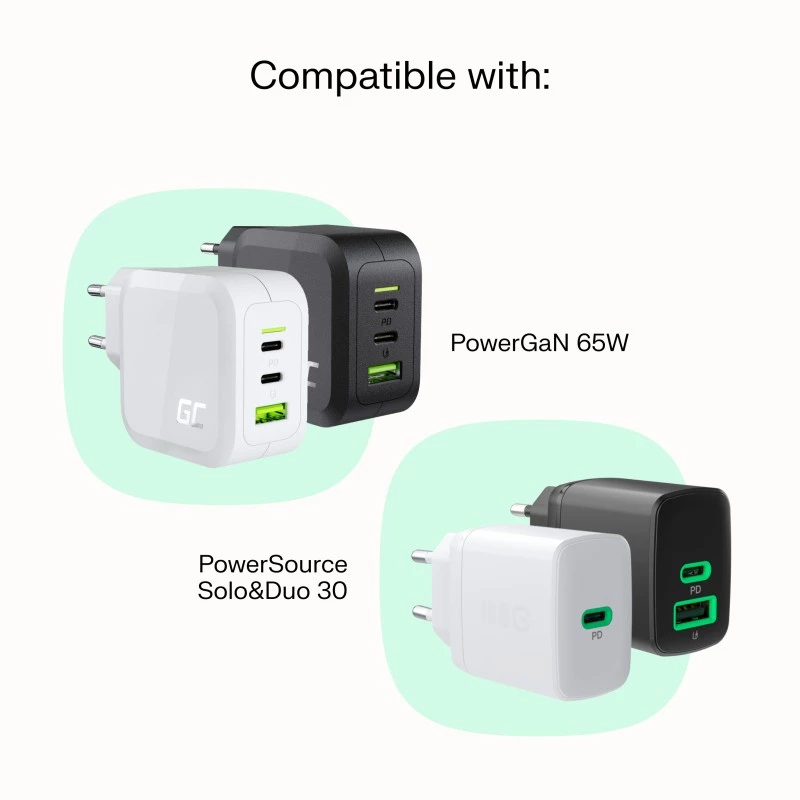 Cable USB-C-USB-C PowerStream 100W trenzado 1,2m blanco