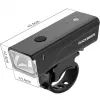 Rockbros Luz de bicicleta + cable USB-C - USB-A 260 lm negro
