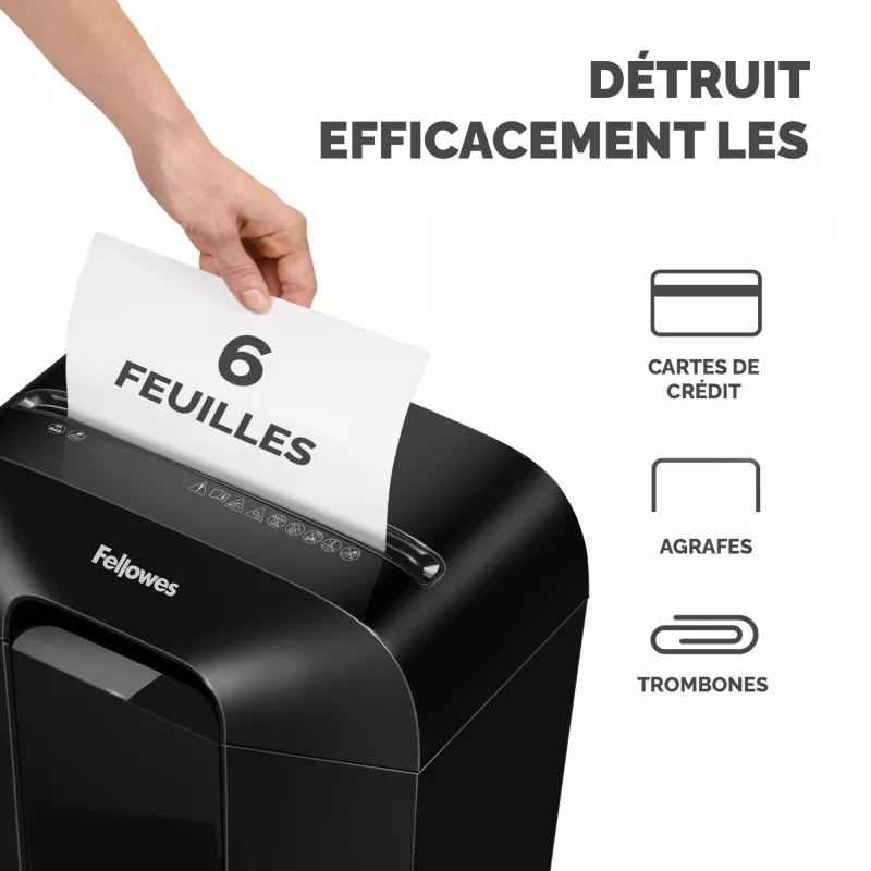 Powershred | LX25 | Negro | 11,5 L | destrucción de tarjetas de crédito | dB | procesamiento de papel Estándar/Salida 6 hojas por pasada | destructora de corte en partículas | Garantía 24 meses