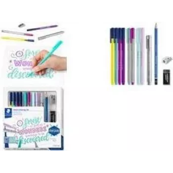 Set de lettering a mano Staedtler 100% PEFC – herramientas para lettering de pincel y línea fina